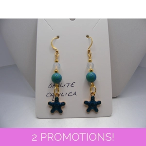 Starfish Opalite and Calsilica earrings