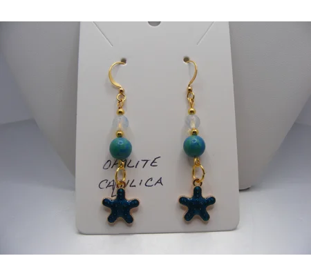 Starfish Opalite and Calsilica earrings
