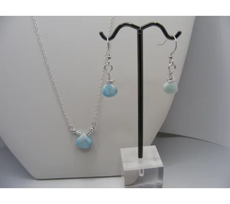 Larimar necklace and earring set