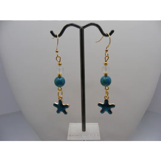 Starfish Opalite and Calsilica earrings