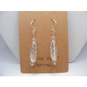 Czech Glass and Pink Crystal earrings