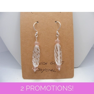 Czech Glass and Pink Crystal earrings