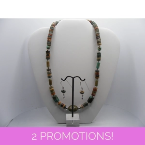 Native American Inspired Picture Jasper and Magnasite necklace set
