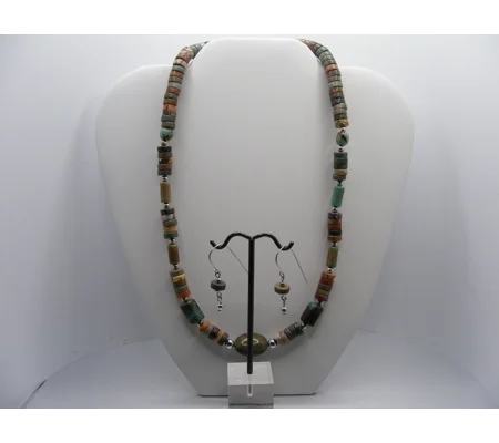 Native American Inspired Picture Jasper and Magnasite necklace set