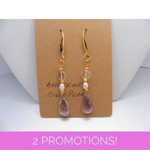 Ametrine and Biwa Pearl earrings