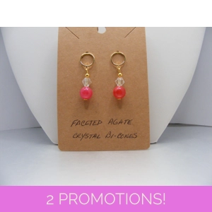 Faceted Agate and Crystal errings