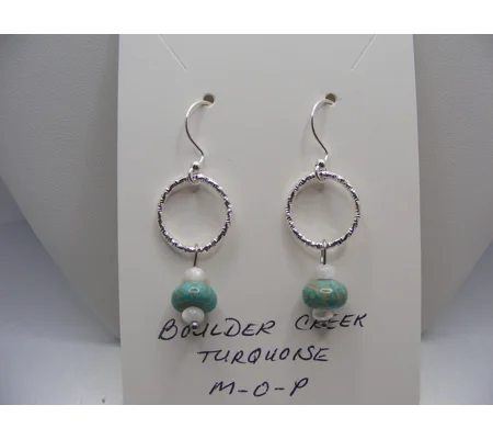Boulder Creek and MOP Turquoise Earrings