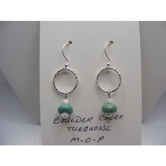 Boulder Creek and MOP Turquoise Earrings
