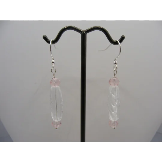 Czech Glass and Pink Crystal earrings