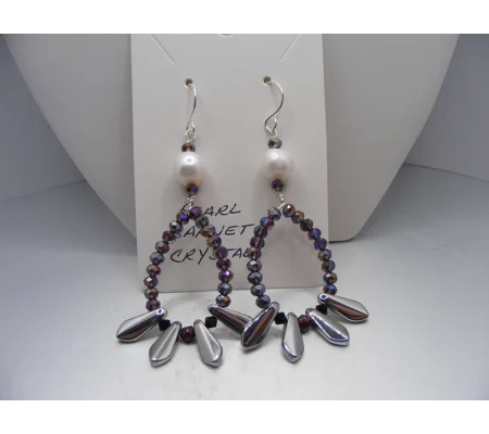 Crystal Wrapped Cultured Pearl Earrings