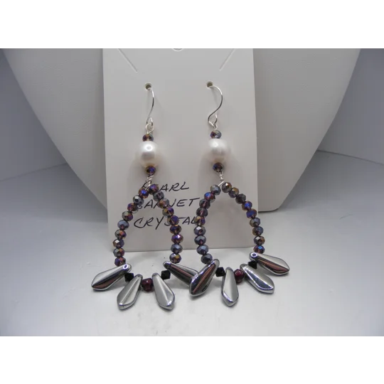 Crystal Wrapped Cultured Pearl Earrings