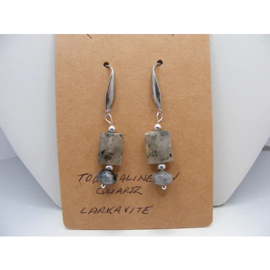 Tourmaline in Quartz Necklace and earring set