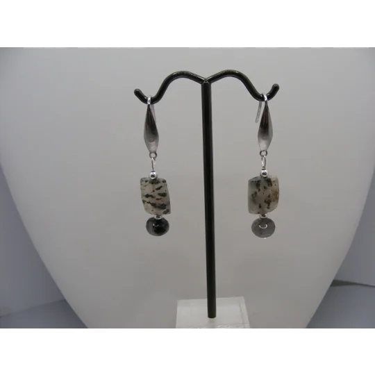 Tourmaline in Quartz Necklace and earring set