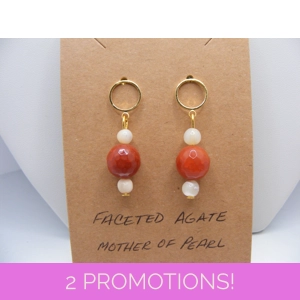 Faceted Agate and Mother of Pearl earrings