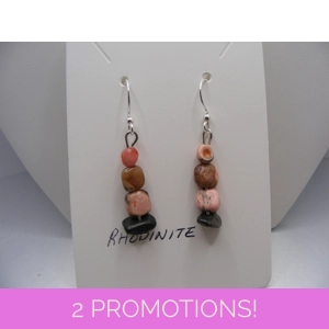 Rhodonite Chip earrings