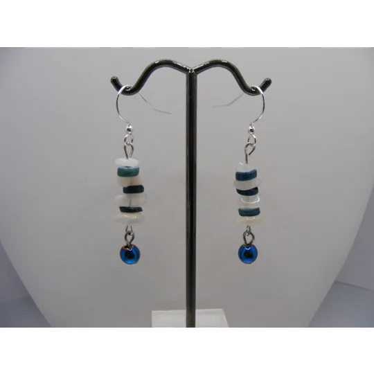 Rainbow Moonstone and Shell earrings