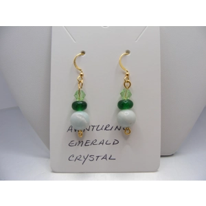 Emerald, Aventrine, Crystal earrings