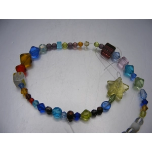 Multi Color and Size Bicone and Crystal Strand 10