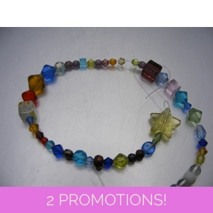 Multi Color and Size Bicone and Crystal Strand 10