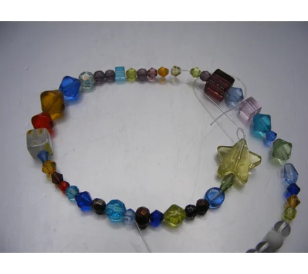 Multi Color and Size Bicone and Crystal Strand 10"