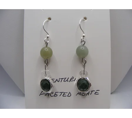 Aventurine and Faceted Agate earrings #2