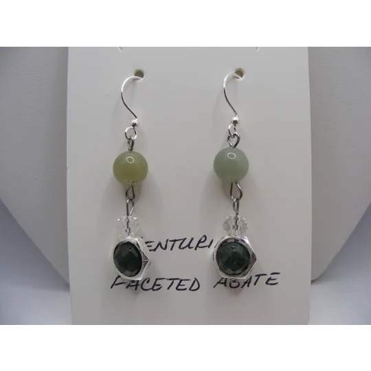 Aventurine and Faceted Agate earrings #2