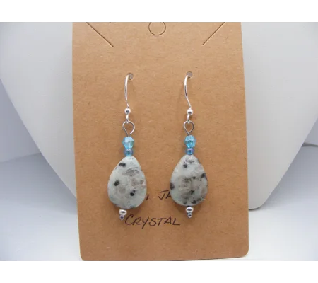 Kiwi Jasper and Crystal earrings
