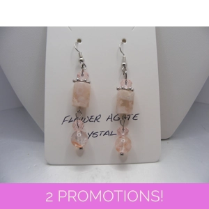Flower Agate and Crystal earrings #2
