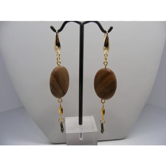 Picture Jasper with Bee Charm earrings