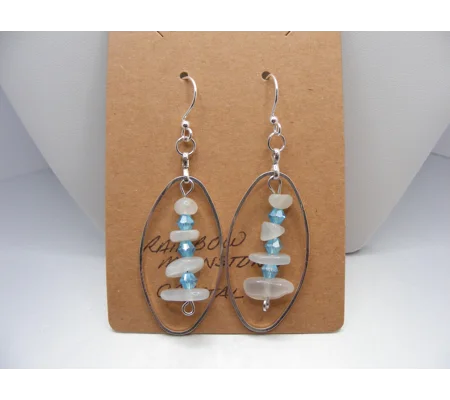 Rainbow Moonstone and Crystal earrings #2