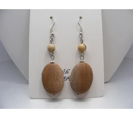Matte Picture Jasper earrings