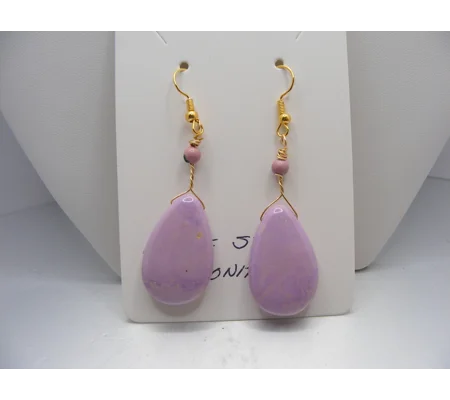 Manmade Purple Stone Earrings