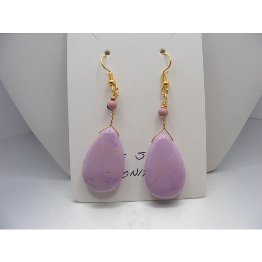 Manmade Purple Stone Earrings