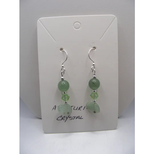 Aventurine and Crystal with little Buffalo earrings