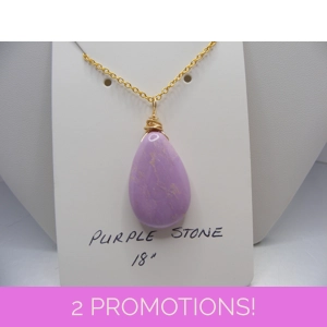 Manmade Purple Stone Necklace