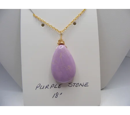Manmade Purple Stone Necklace