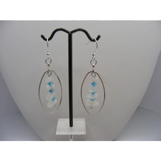 Rainbow Moonstone and Crystal earrings #2