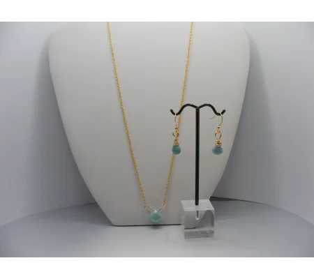 Larimar necklace and earrings