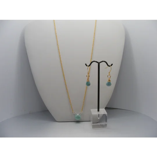 Larimar necklace and earrings