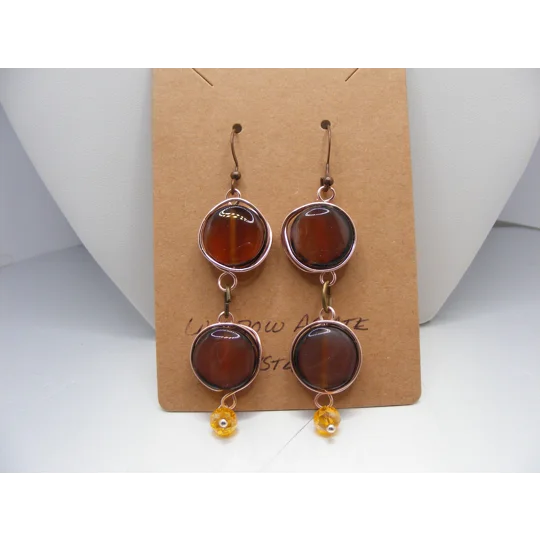 Window Pane Agate and Crystal earrings