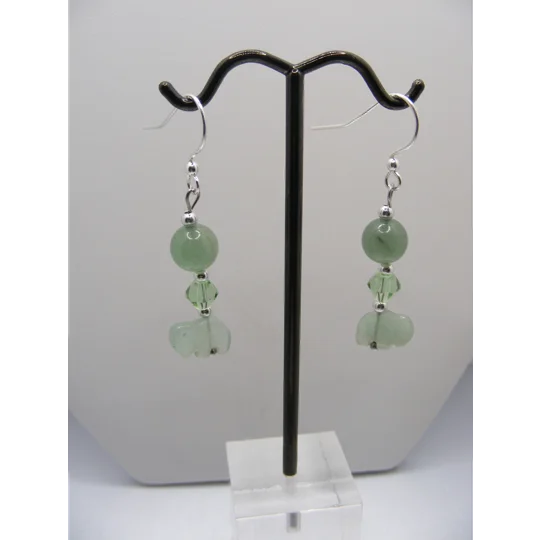 Aventurine and Crystal with little Buffalo earrings