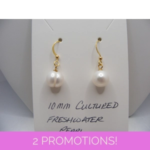 Cultered Freshwater Pearl earrings 10mm