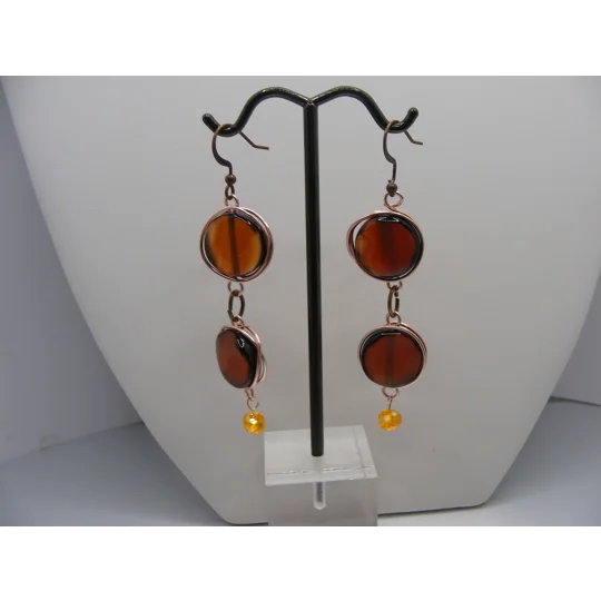 Window Pane Agate and Crystal earrings