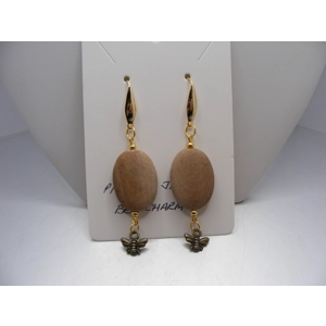 Picture Jasper with Bee Charm earrings