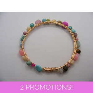 Multi Stone Bangle Bracelet