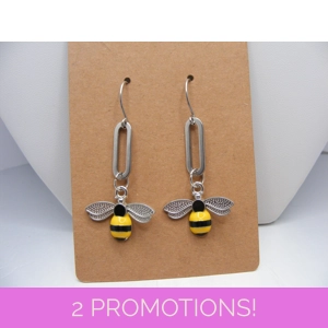 Bee charm earrings