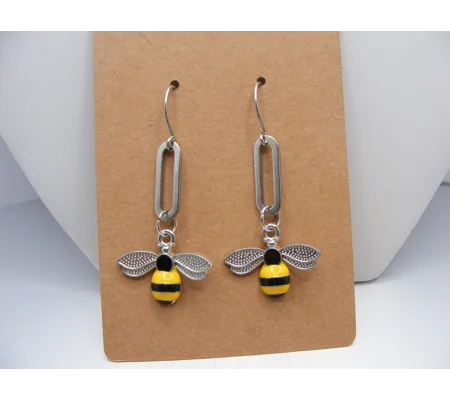 Bee charm earrings