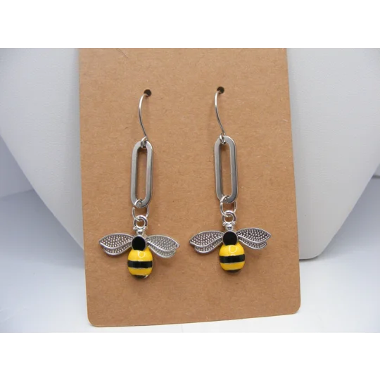 Bee charm earrings