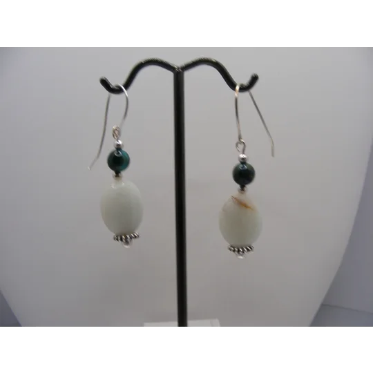 Amazonite and Galaxy Agate Earrings