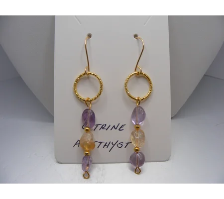 Amethyst and Citrine earrings